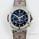 Iced Out Hublot Classic Fusion Chronograph King Copy Watches
